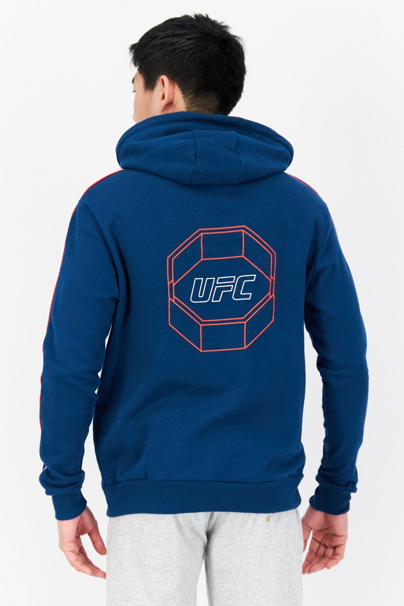 Ufc Men Sportswear Fit Long Sleeves Running Sweatshirt, Navy Blue Combo - Image 3