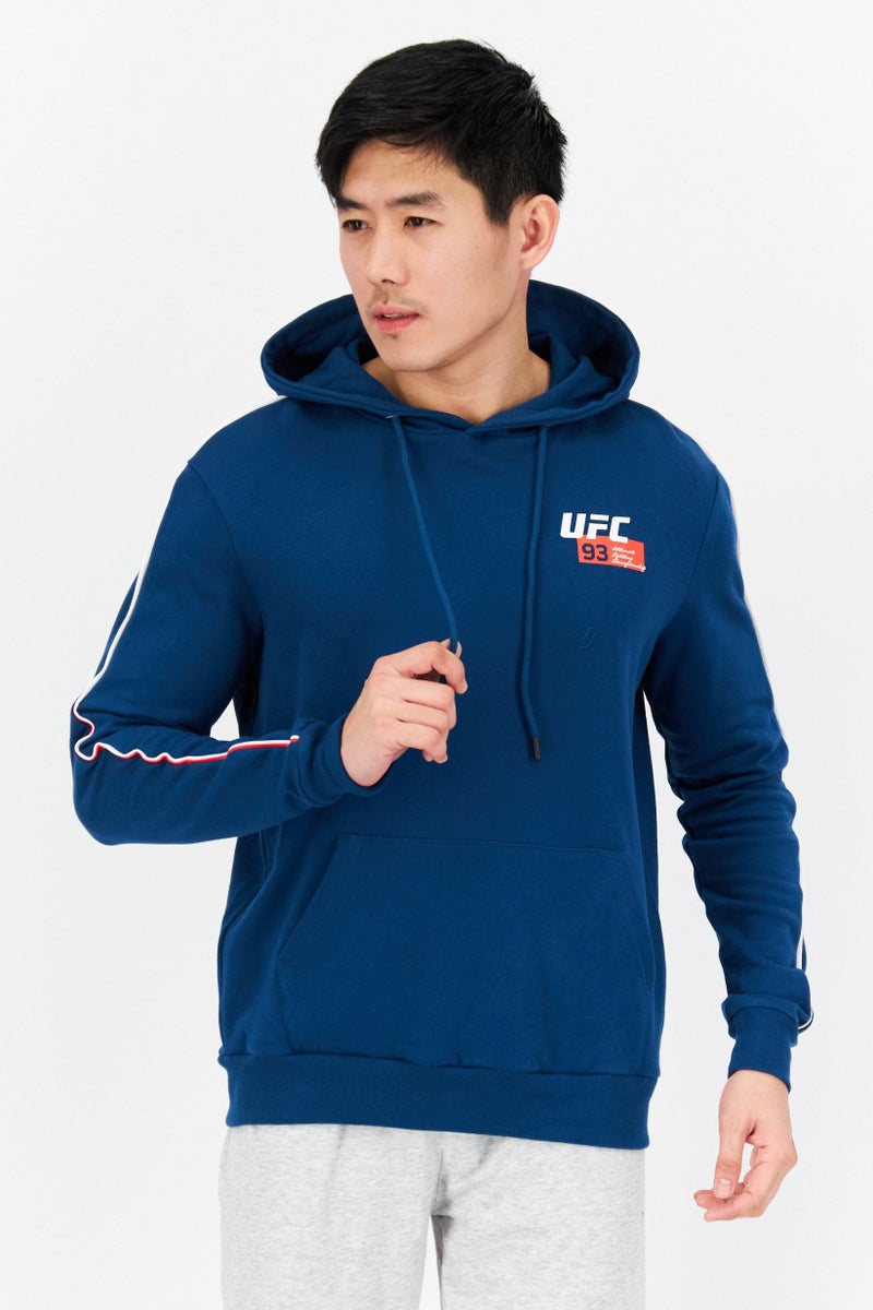 Ufc Men Sportswear Fit Long Sleeves Running Sweatshirt, Navy Blue Combo - Image 1