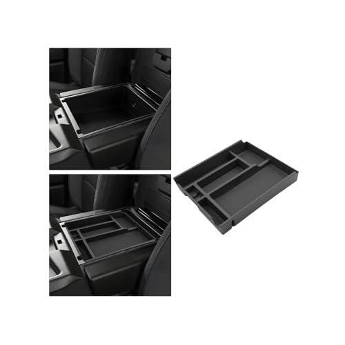 WEIPIN for Center Console Tray Compatible with 2019-2026 Chevy Silverado 1500& 2020-2026 Silverado 2500HD 3500HD (Split-Bench Folding Seat) Armrest Storage Box Console Organizer ABS Materials - Image 1