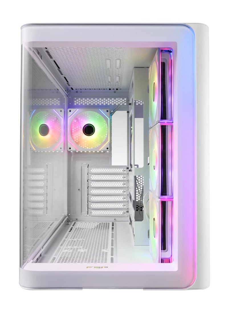 fsp Luxury Mid Tower ATX Gaming Case, Chamfer Design, Tempered Glass, Efficient Cooling, M580  - Image 3