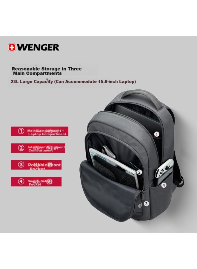 Wenger Swiss Army Knife 15.6-inch Laptop Bag, Commuter Backpack, School Bag, Uni, Gray - Image 2