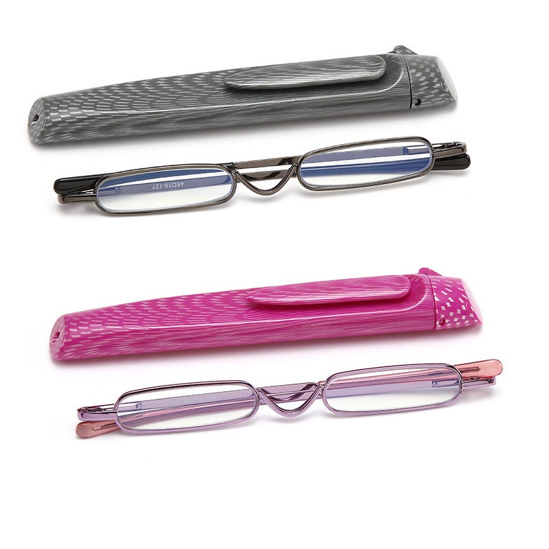 نظارات قراءة جديدة مدمجة لحامل الأقلام للنساء، نظارات قراءة ميني عالية الدقة للرجال، مضادة للضوء الأزرق عالية الجودة الأكثر مبيعًا على دوين - Image 2