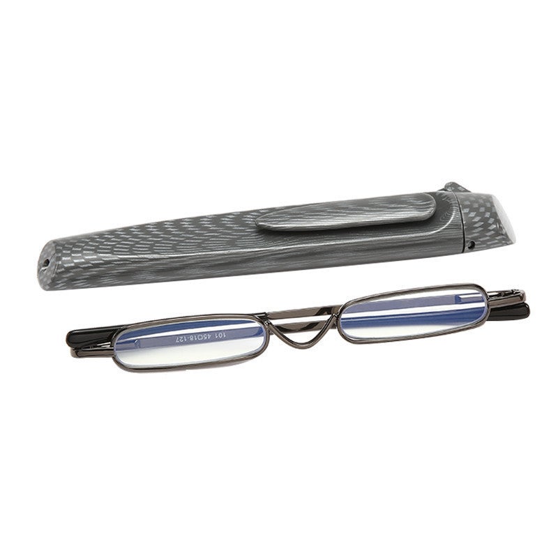 نظارات قراءة جديدة مدمجة لحامل الأقلام للنساء، نظارات قراءة ميني عالية الدقة للرجال، مضادة للضوء الأزرق عالية الجودة الأكثر مبيعًا على دوين - Image 1