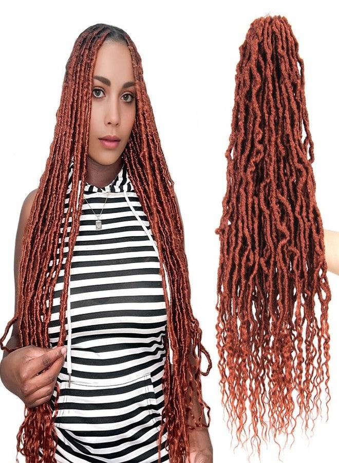 BOHOBABE Ginger Faux Locs Crochet Hair 24 Inch, Boho Soft Crochet Locs with Curly Ends, Long Bohemian Goddess Locs Crochet Braids for Black Women (6 Packs, 350#) - Image 1