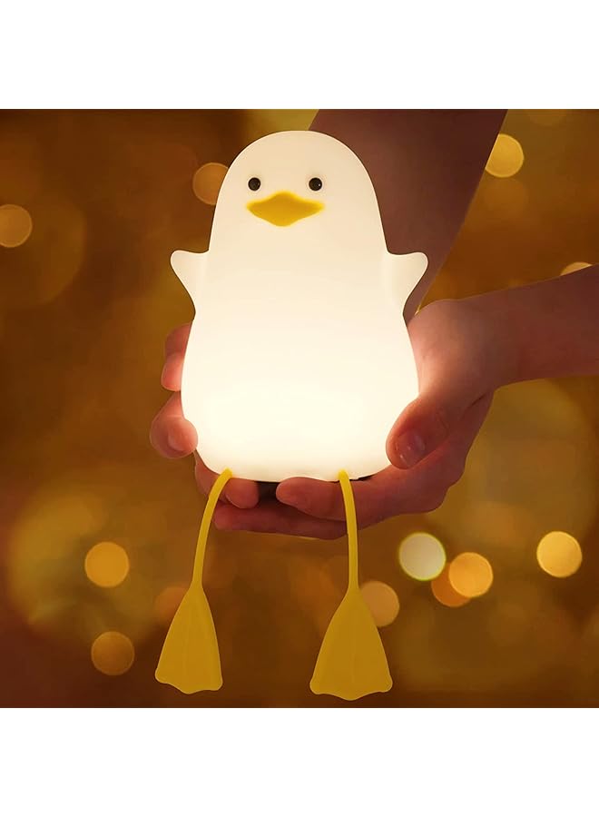 The Bros مصباح ليلي على شكل بطة للأطفال، مصباح ليلي ناعم قابل لإعادة الشحن لغرفة الأطفال، تحكم باللمس مع إمكانية التعتيم، مصباح ليلي محمول لطيف، هدايا للأولاد والبنات - Image 1