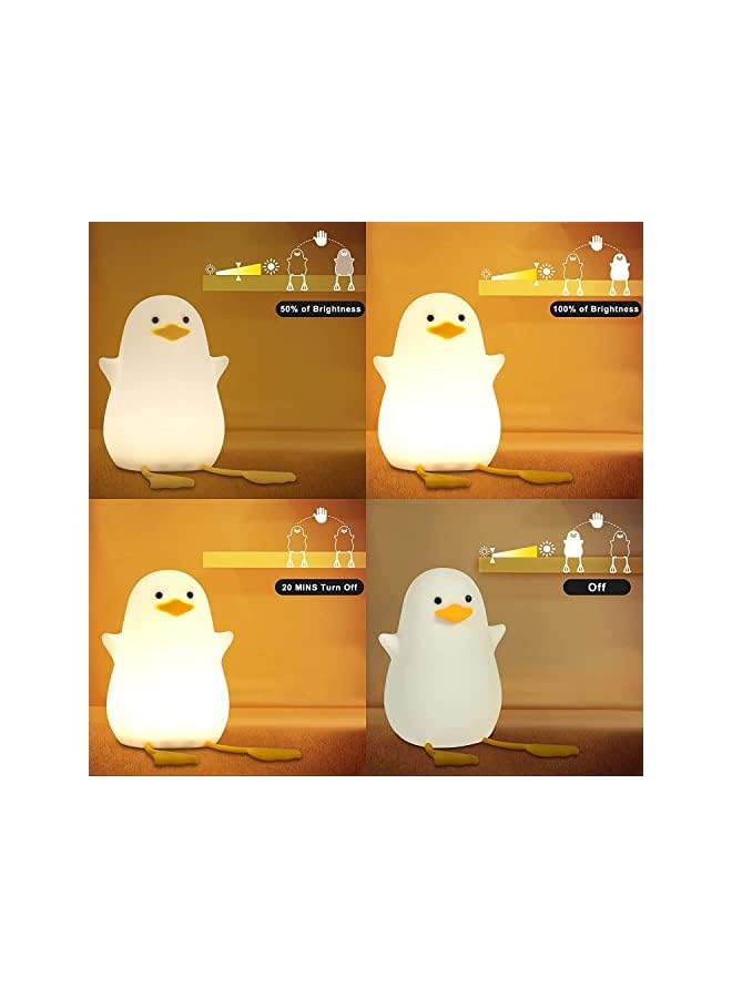 The Bros مصباح ليلي على شكل بطة للأطفال، مصباح ليلي ناعم قابل لإعادة الشحن لغرفة الأطفال، تحكم باللمس مع إمكانية التعتيم، مصباح ليلي محمول لطيف، هدايا للأولاد والبنات - Image 3