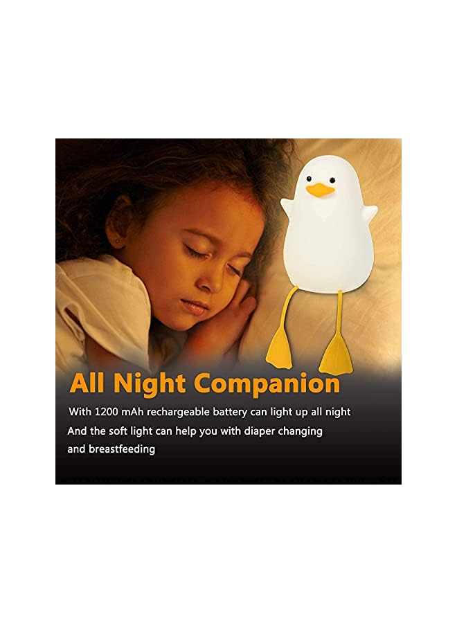 The Bros مصباح ليلي على شكل بطة للأطفال، مصباح ليلي ناعم قابل لإعادة الشحن لغرفة الأطفال، تحكم باللمس مع إمكانية التعتيم، مصباح ليلي محمول لطيف، هدايا للأولاد والبنات - Image 5