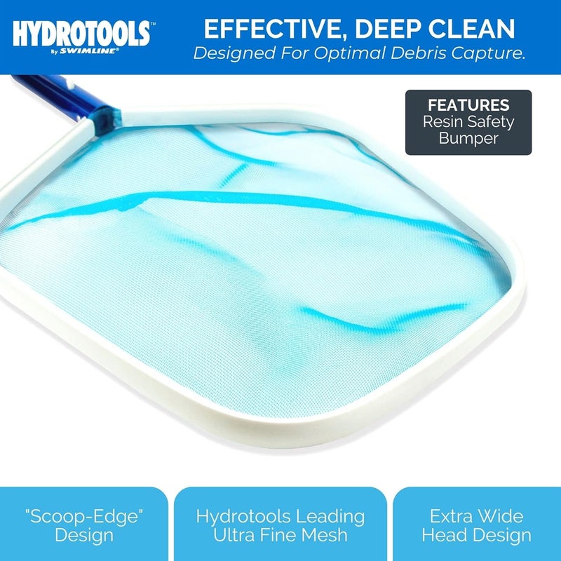 Swimline HYDROTOOLS 8028 Premium Aluminum Leaf Skimmer Net Head Cleaner | For Swimming Pool Spa Fountain Pond Hot Tub | Leaves Bugs Debris Fine Cleaning Maintenance | Heavy Duty Extra Large - Image 3
