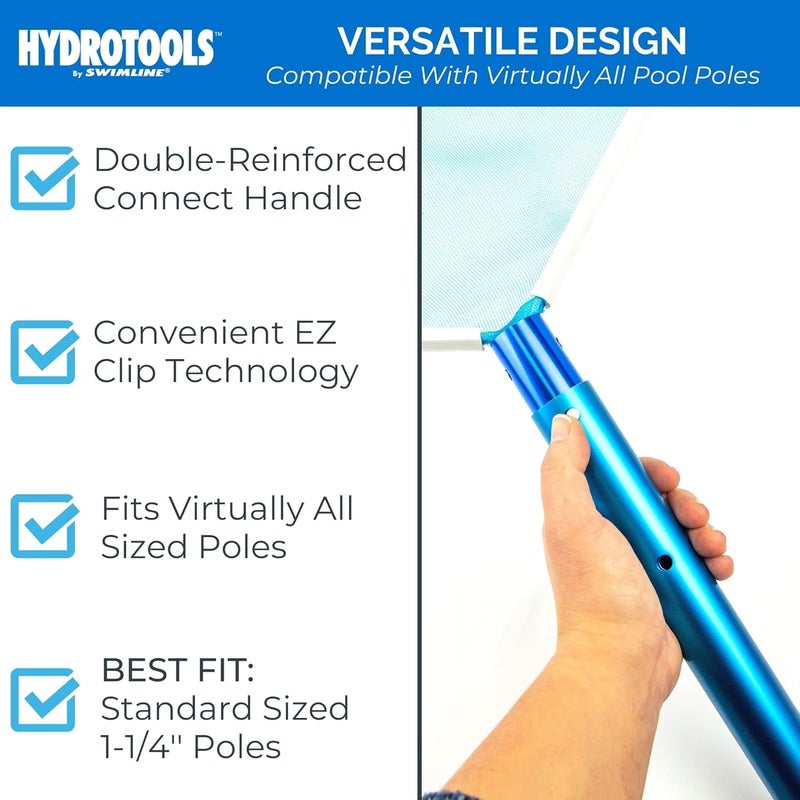 Swimline HYDROTOOLS 8028 Premium Aluminum Leaf Skimmer Net Head Cleaner | For Swimming Pool Spa Fountain Pond Hot Tub | Leaves Bugs Debris Fine Cleaning Maintenance | Heavy Duty Extra Large - Image 5