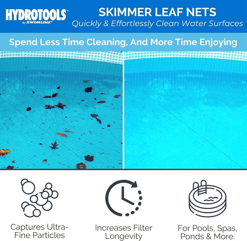 Swimline HYDROTOOLS 8028 Premium Aluminum Leaf Skimmer Net Head Cleaner | For Swimming Pool Spa Fountain Pond Hot Tub | Leaves Bugs Debris Fine Cleaning Maintenance | Heavy Duty Extra Large - Image 2