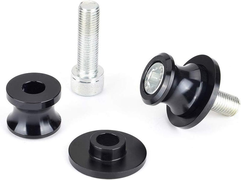 Goldfire 2pcs 10MM M10 X1.25 Motorcycle Swing arm Sliders Spools CNC Swing Arm Stand Screw for FZR 1000/600R/400 for Kawasaki Z750 /Z750S/ Z750R /ER-6F /ER-6N /Duke 125/200/390 (Black) - Image 3