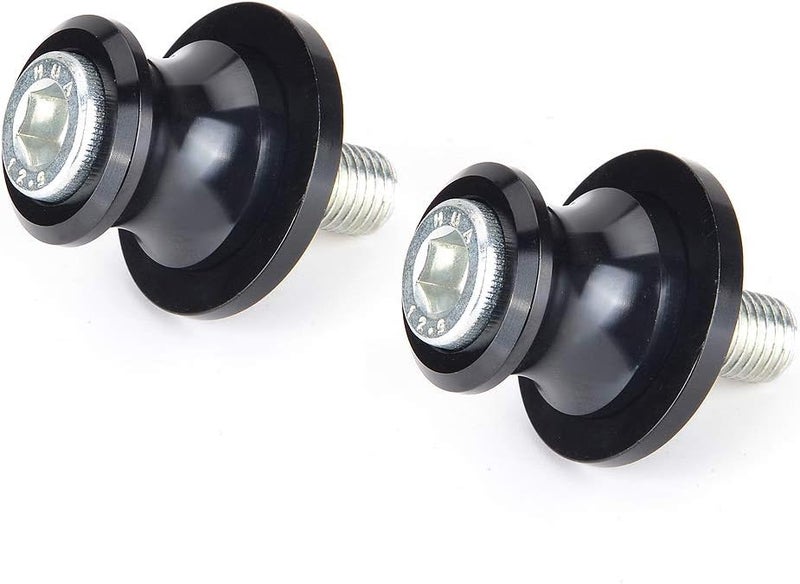 Goldfire 2pcs 10MM M10 X1.25 Motorcycle Swing arm Sliders Spools CNC Swing Arm Stand Screw for FZR 1000/600R/400 for Kawasaki Z750 /Z750S/ Z750R /ER-6F /ER-6N /Duke 125/200/390 (Black) - Image 1