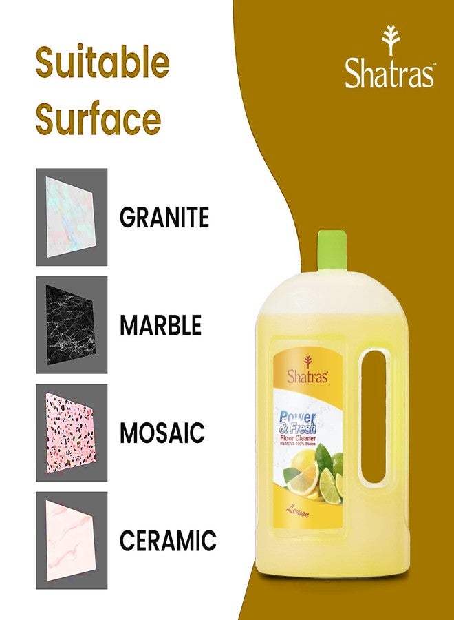 Shatras Lemon Power & Fresh Floor Cleaner, Kills All 99.9% Germs & Viruses To Makes Surfaces Safe And Removes Stubborn Tough Stains, Multi-surface Floor & Ceramic, Tile- 1L - Image 3