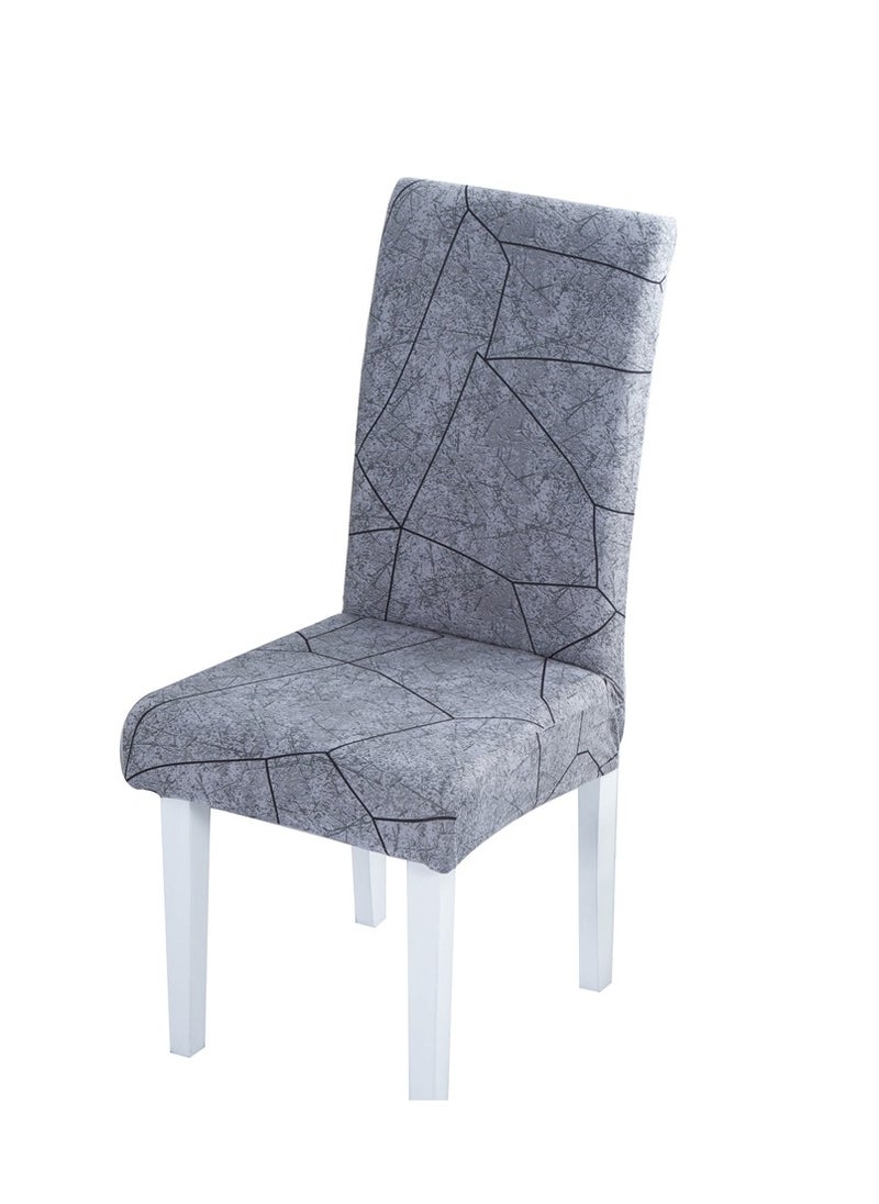 Sharpdo - 6-Piece Set Modern Simple Crack Print Elastic One-Piece Chair Cover For All Seasons - Image 1