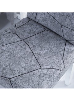 Sharpdo 6-Piece Set Modern Simple Crack Print Elastic One-Piece Chair Cover For All Seasons  - Image 4