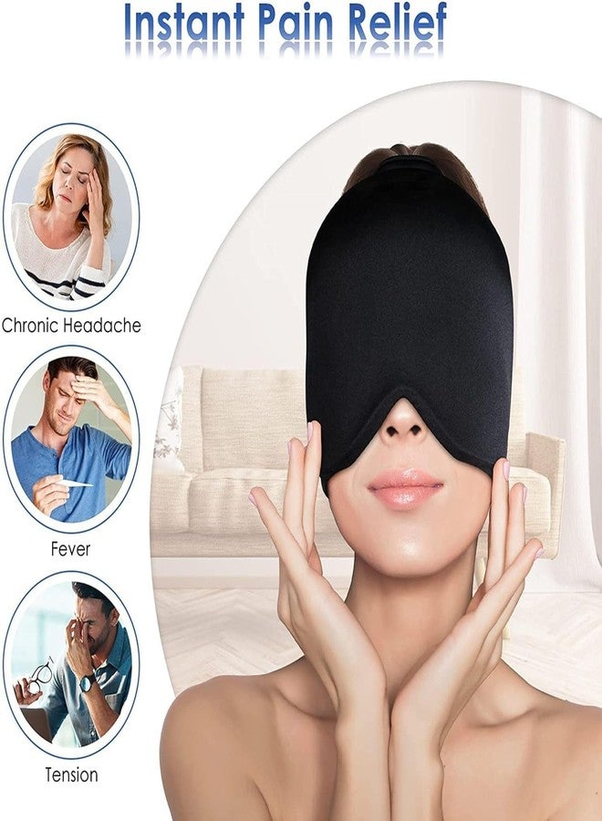 PIHARVA Migraine Relief Cap - Hot & Cold Therapy Headache Cap for Sinus, Tension & Migraine Relief | Thermax Gel Compression Cap for Men & Women | Reusable Relief Hat (Black) - Image 2
