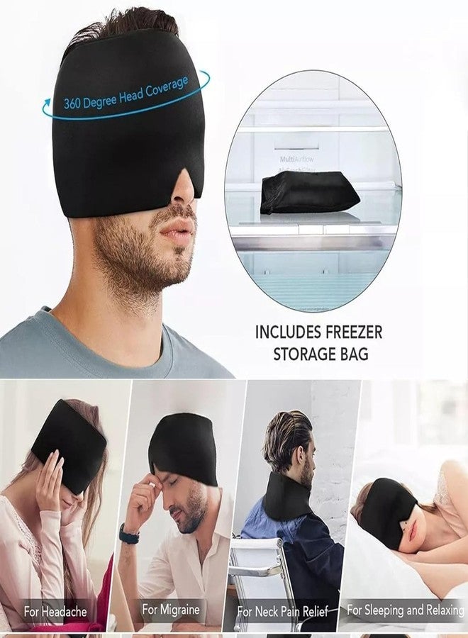 PIHARVA Migraine Relief Cap - Hot & Cold Therapy Headache Cap for Sinus, Tension & Migraine Relief | Thermax Gel Compression Cap for Men & Women | Reusable Relief Hat (Black) - Image 4