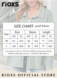RIOXS Women's Knitted Cardigan Sweater Coat Buttons Closure Jacquard Solid Color Coat Soft and Warm Top  - Image 3