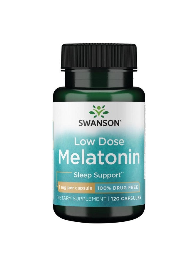 Swanson Melatonin - Herbal Supplement - Sleep and Relaxation - 120 Capsules, 1mg Each - Image 1