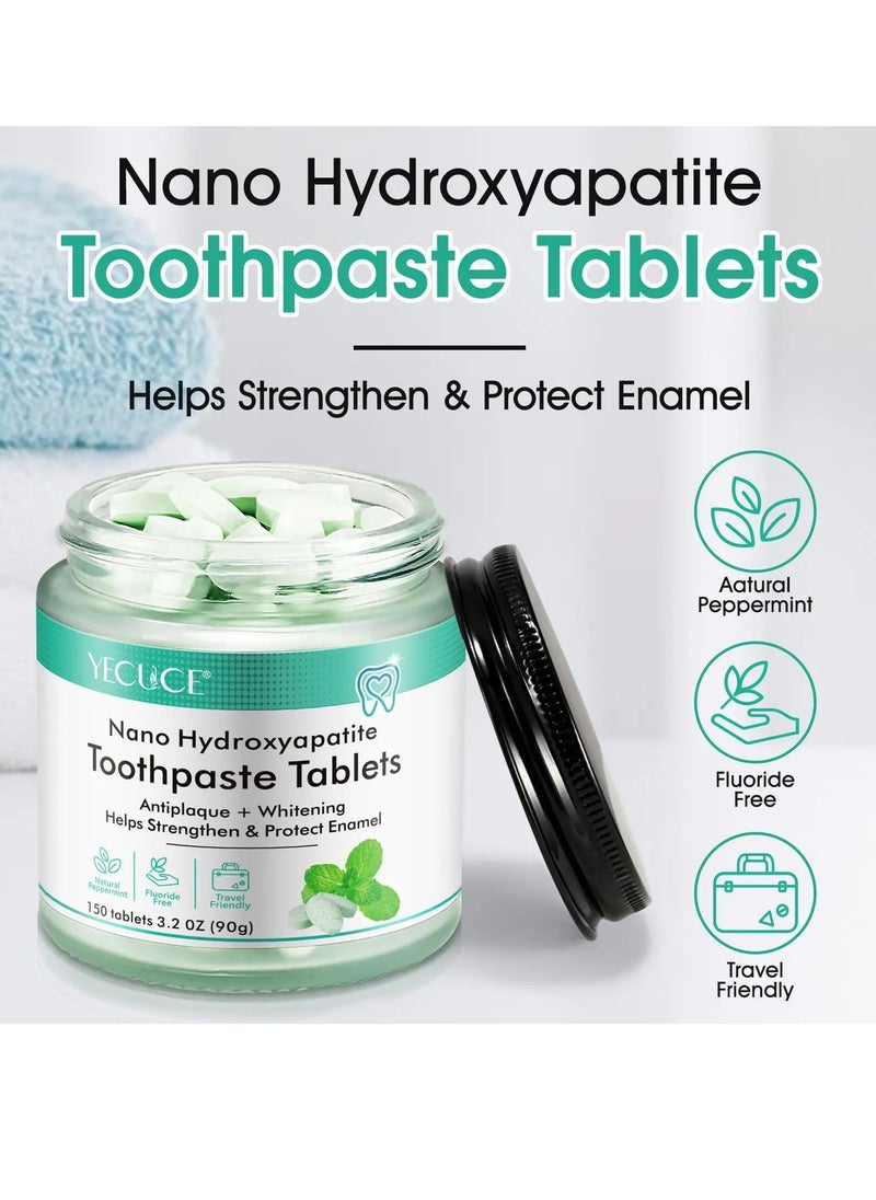 Yecuce 150 pcs Nano Hydroxyapatite Toothpaste Tablets Teeth Whitening Toothpaste Tablets With Mint for Natural Teeth Whitening Deep Cleansing & Enhanced Brightness  - Image 4