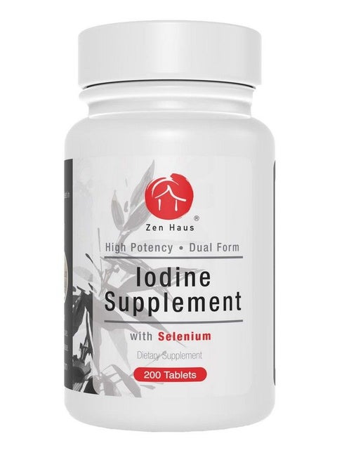 Iodine Supplement 12.5 Mg With Selenium (As Selenomethionine) And More 200 Tablets Thyroid Plus Immune Support High Potency Iodine Tablets Compare To Lugol Iodine Pills
