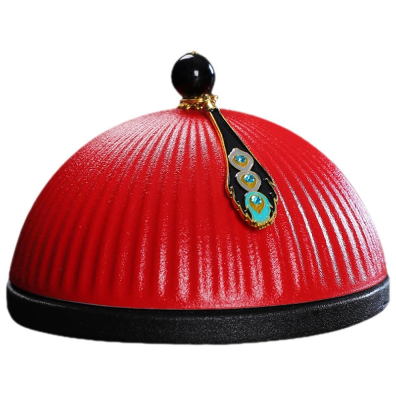 Red Decorative Ashtray with Lid Creative Desktop Cigarette Ash Holder for Home Office Table Ornament - Image 2