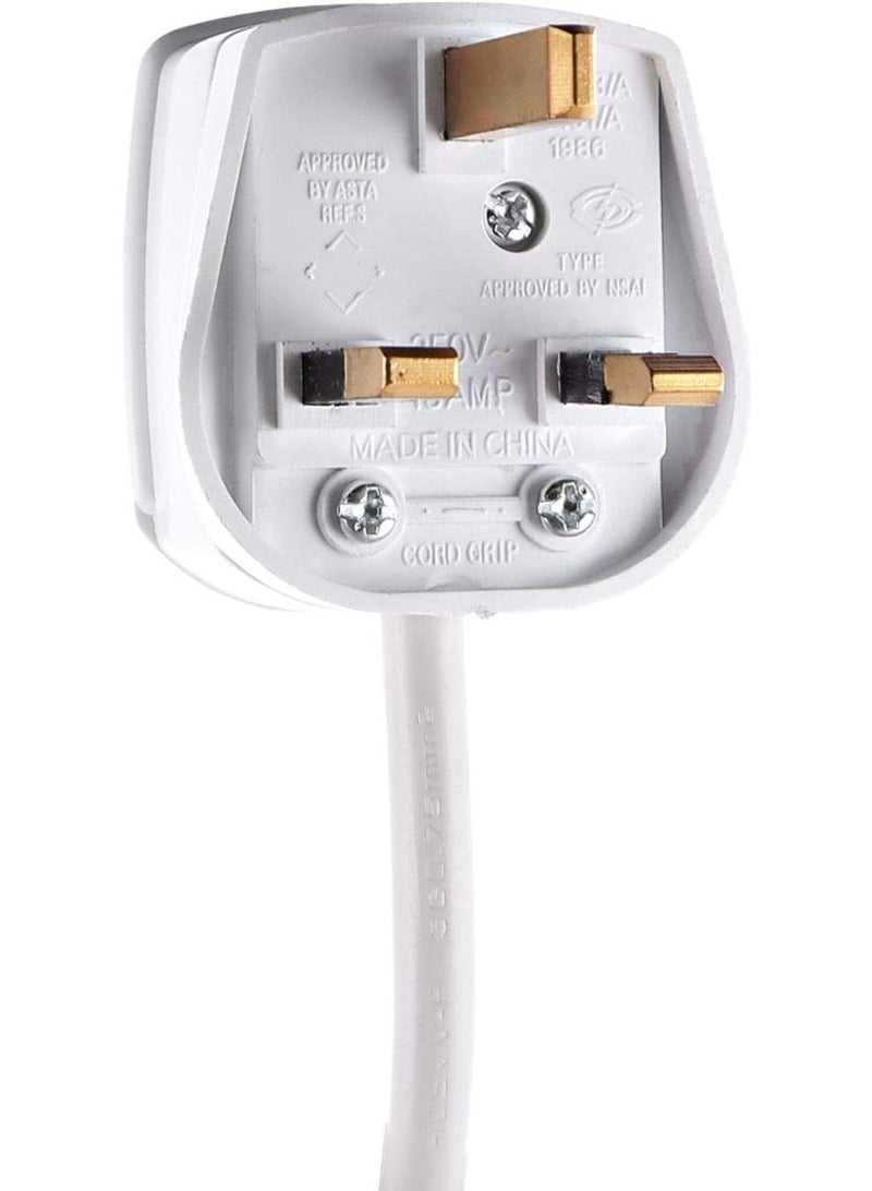 SUKILO 4-Socket Extension Bar with 3 m Cord, 13 A/250 V AC Power Strip with Neon Indicator, 3250 W Max Load – Indoor White  - Image 3
