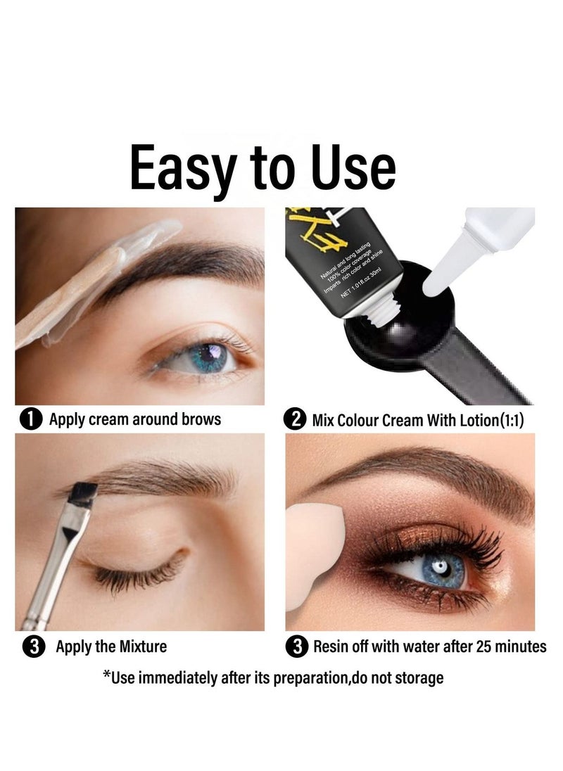 SYOSI - Instant Eyebrow Tint Kit, Semi Permanent Eyebrow Dye Safe & Professional Waterproof Eyebrow Tinting Kit Suitable For Salon and Home Use Lasting for 4-6 Weeks (black) - Image 1