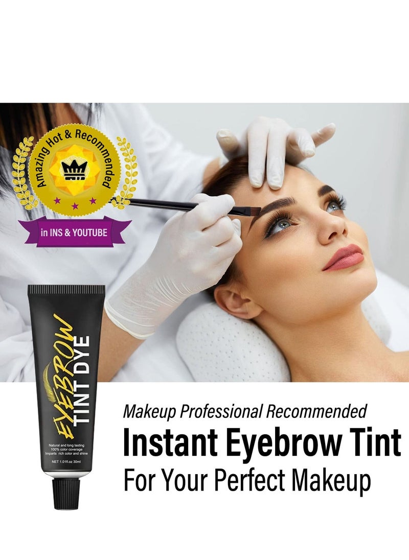 SYOSI - Instant Eyebrow Tint Kit, Semi Permanent Eyebrow Dye Safe & Professional Waterproof Eyebrow Tinting Kit Suitable For Salon and Home Use Lasting for 4-6 Weeks (black) - Image 1