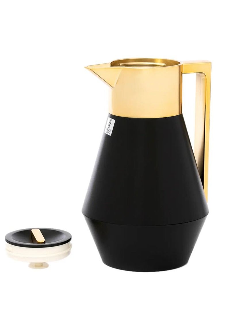 Alsaif Gallery - Everest Thermos Lydia 1 Liter Black Gold Hand - Image 1