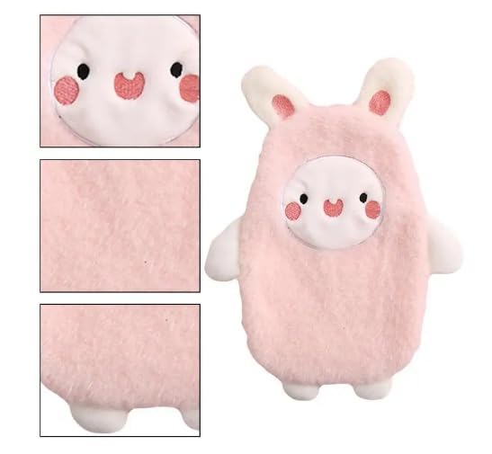 Onprix 500ml Cute Cartoon Hot Water Bottle Bag with Soft Detachable Plush Cover Hand Warmers for Pain Relief, Neck and Shoulders, Feet Warmer, Menstrual Cramps, Hot and Cold Therapy- Multi Color - Image 2