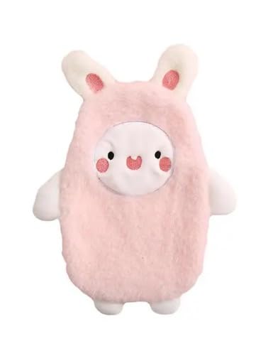 Onprix 500ml Cute Cartoon Hot Water Bottle Bag with Soft Detachable Plush Cover Hand Warmers for Pain Relief, Neck and Shoulders, Feet Warmer, Menstrual Cramps, Hot and Cold Therapy- Multi Color - Image 1