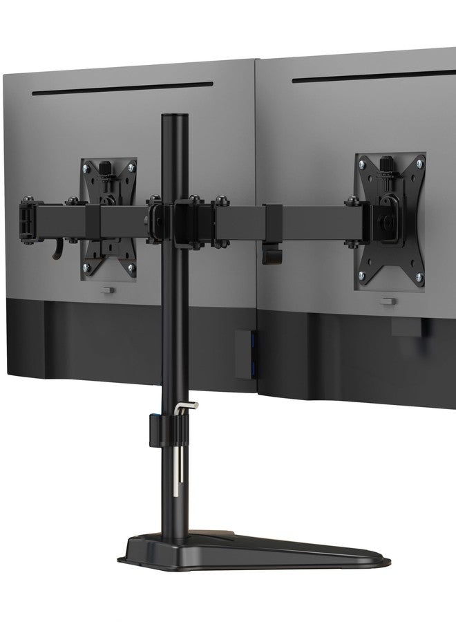 Mount-It! Dual Monitor Stand for Desk, Free Standing Monitor Stands for 2 Screens up to 19.8lbs per Arm, Fully Adjustable Dual Monitor Mount with Tilt, Swivel, Rotation with VESA 75x75 and 100x100 - Image 1