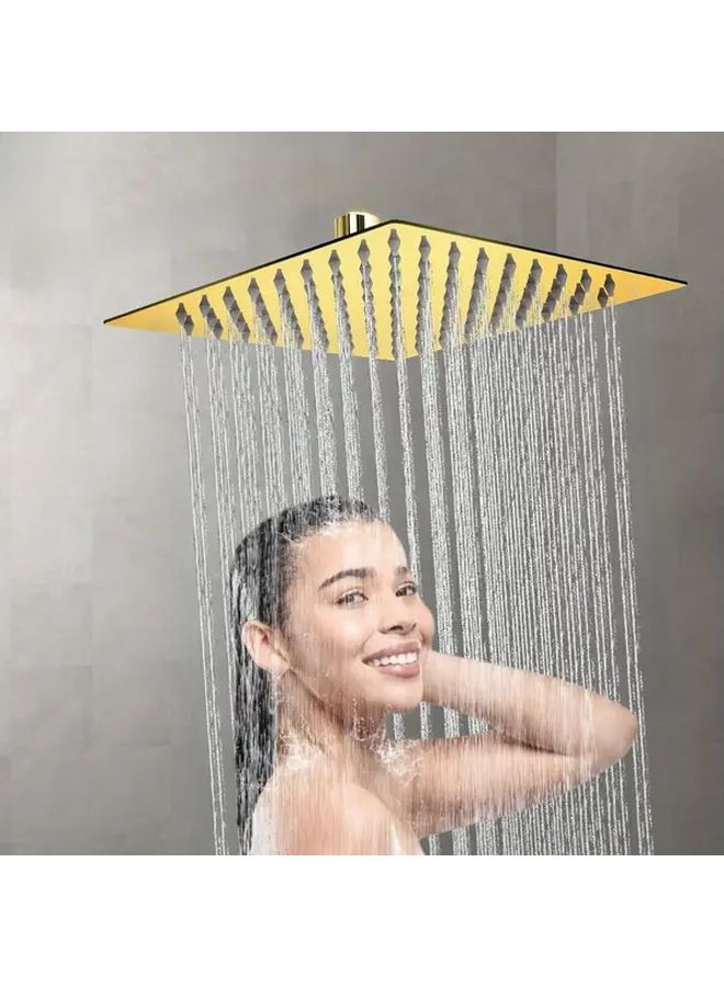 ذهبي 8 إنش مربع عالي الضغط رأس دش مطري ستانلس ستيل - Image 1