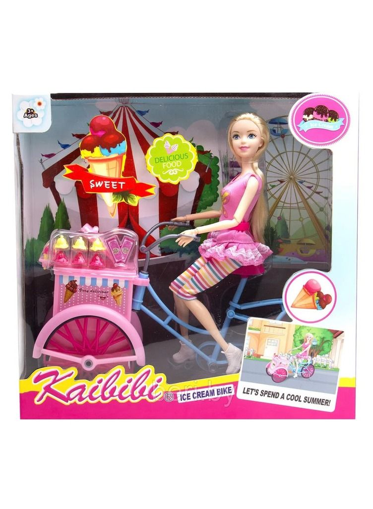 كيبيبي باربي الدمية مع دراجة الأيس كريم - BLD142 - Image 1