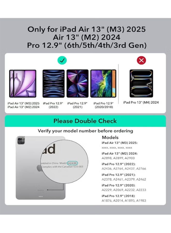 dida-cosmos Magic Magnetic Keyboard Case for iPad Air 13 inch (M3/M2, 2025/2024),Case for iPad Pro 12.9 inch (6th2022/5th2021/4th2020/3th2018) with Magnetic Back Cover, Smart Trackpad Backlit for Air 13 (A3268 A3269 A3271)(A2898 A2899 A2900)/Pro12.9 (A2436/A2764/A2437/A2766)(A2378/A2461/A2379/A2462)(A2229/A2069/A2232/A2233)(A1876/A2014/A1895/A1983) - Image 2