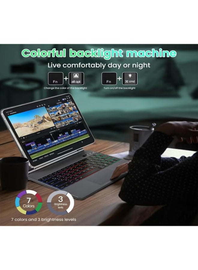 dida-cosmos Magic Magnetic Keyboard Case for iPad Air 13 inch (M3/M2, 2025/2024),Case for iPad Pro 12.9 inch (6th2022/5th2021/4th2020/3th2018) with Magnetic Back Cover, Smart Trackpad Backlit for Air 13 (A3268 A3269 A3271)(A2898 A2899 A2900)/Pro12.9 (A2436/A2764/A2437/A2766)(A2378/A2461/A2379/A2462)(A2229/A2069/A2232/A2233)(A1876/A2014/A1895/A1983) - Image 5