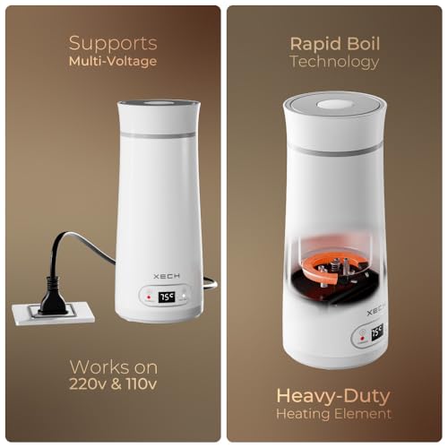 XECH Small Electric Kettle with Temperature Control | 400ml Portable Kettles to Boil Hot Water | 300W Mini Travel Kettle | Electric Bottle for Tea Coffee Without Milk (Hydroboil Digital) - Image 5