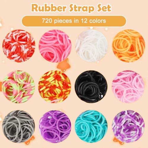 PATPAT® Loom Rubber Band Bracelet Making Kit, 13-Color Elastic Woven Rubber Bands Bracelet Making Set with Assorted Charms, DIY Jewelry Craft Set with Beads, Cords & Accessories for Kids and Adults - Image 3