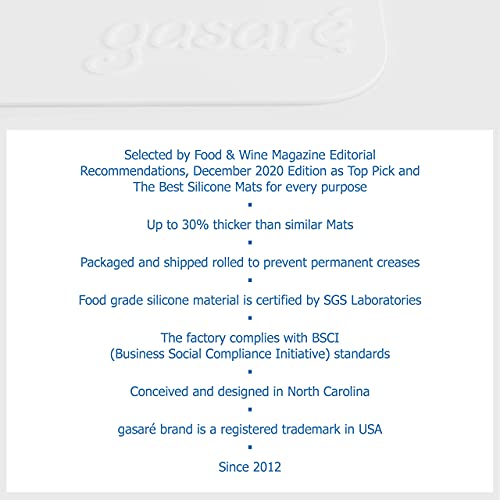 GASARÉ, Set of 2, Extra Large, Thick, Silicone Mats for Kitchen Counter, Heat Resistant Mats, Countertop Protector, Non-Slip, Easy to Clean, 25 x 17 Inches x 1.4mm, White - Image 3