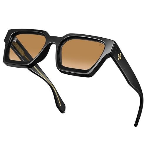 VISOONE Vintage Square Sunglasses for Women Men Reinforced Wire Core Temples Trendy Y2K Rectangle Shades with Gradient UV400 Lens RIVER - Image 1