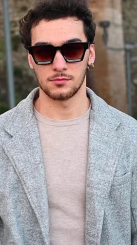 VISOONE Vintage Square Sunglasses for Women Men Reinforced Wire Core Temples Trendy Y2K Rectangle Shades with Gradient UV400 Lens RIVER - Image 3