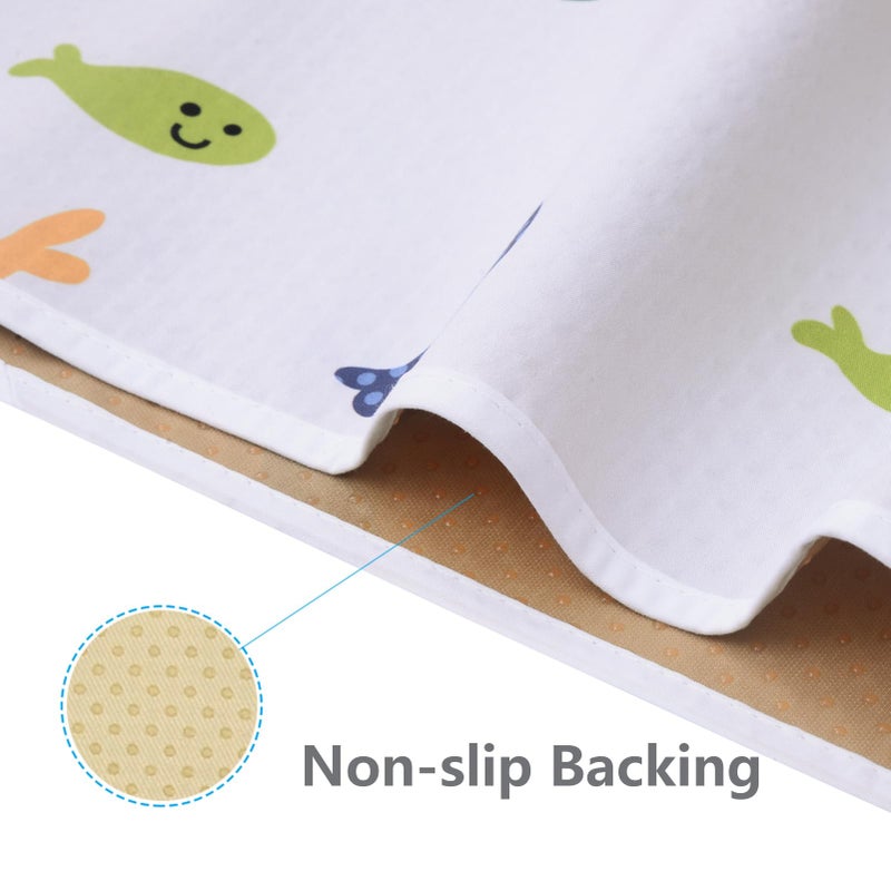 Womumon Splat Mat for Under Highchair/Arts/Crafts, WOMUMON Baby Reusable Waterproof Anti-Slip Floor Splash Mat, Portable Play Mat and Table Cover (51", Seaworld) - Image 4