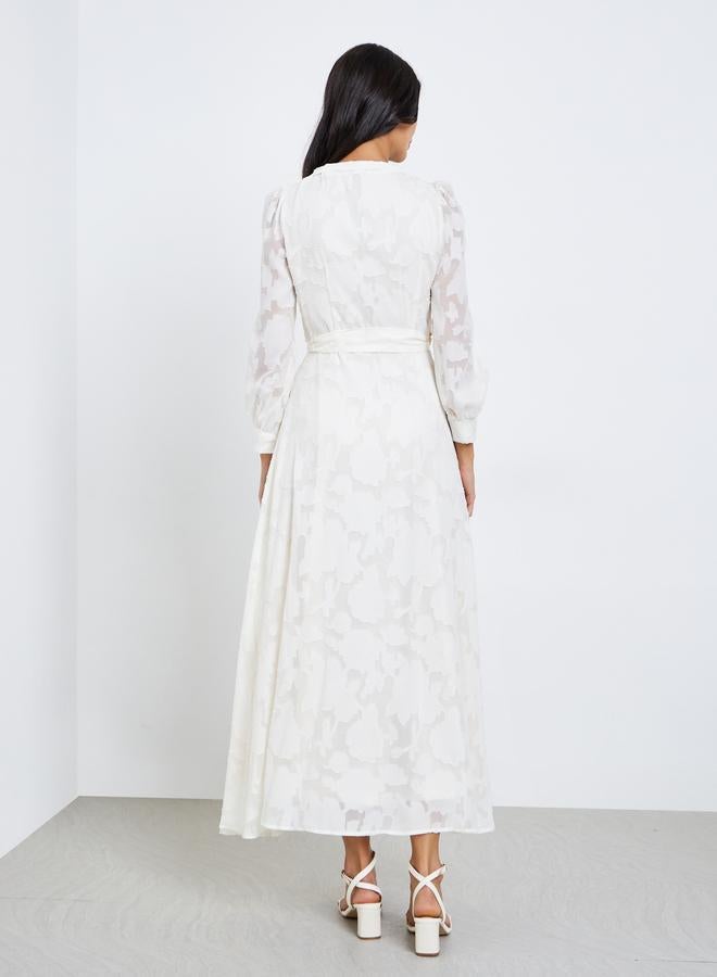 Styli All-Lace Balloon Sleeves Wrap Maxi Dress - Image 4