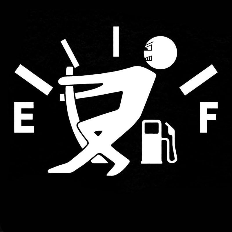 WINOMO Funny Car Stickers High Gas Consumption Decal Fuel Gage Empty Stickers (White) - Image 4