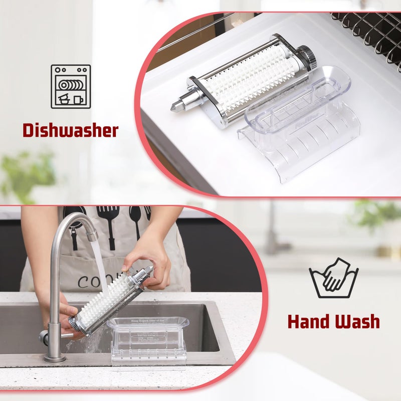 RAFBAR Meat Tenderizer Attachment for Kitchenaid Stand Mixers, 3 Adjustable Thickness, Meat Tenderizer Machine with Transparent Cover, Meat Cuber Accessories for Kitchen aid, Dishwasher Safe - Image 5
