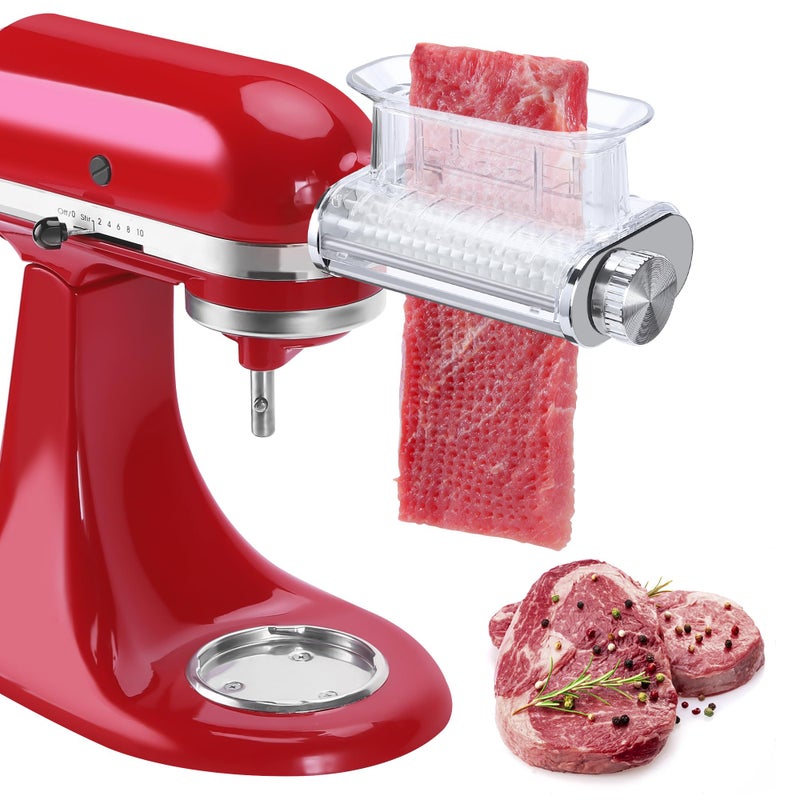 RAFBAR Meat Tenderizer Attachment for Kitchenaid Stand Mixers, 3 Adjustable Thickness, Meat Tenderizer Machine with Transparent Cover, Meat Cuber Accessories for Kitchen aid, Dishwasher Safe - Image 1