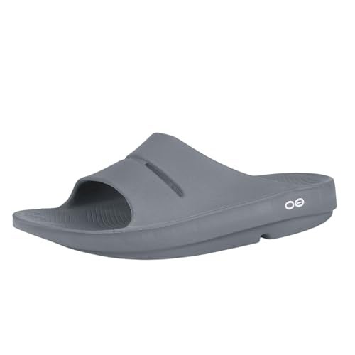 OOFOS OOahh Recovery Slide, Slate - Women’s Size 8, Men’s Size 6 - Image 1