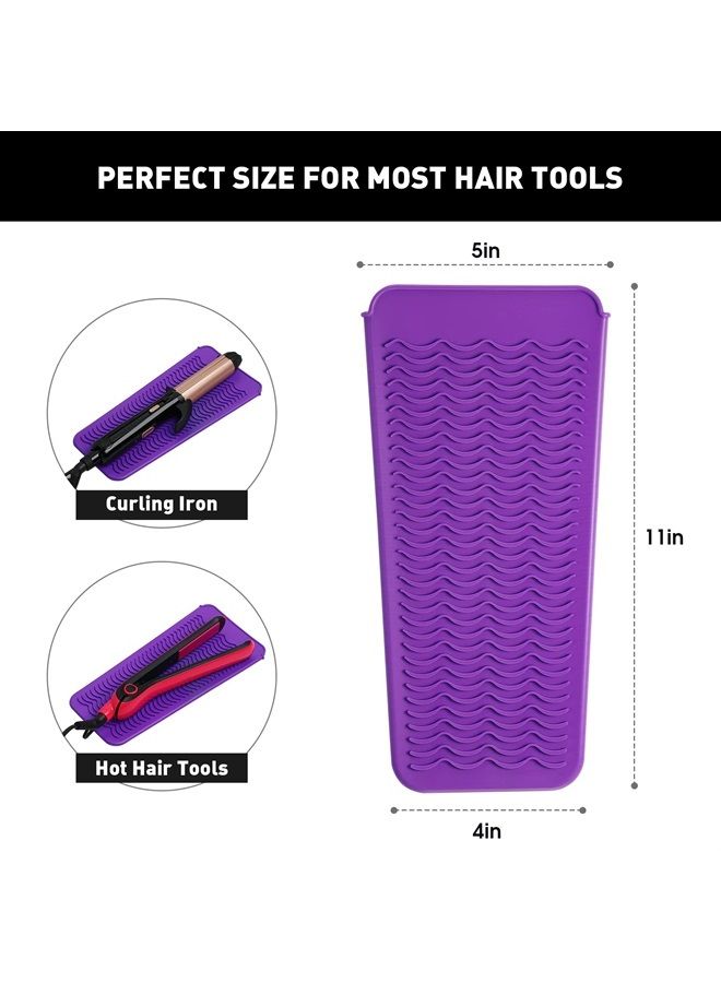 ZAXOP Resistant Silicone Mat Pouch for Flat Iron, Curling Iron,Hot Hair Tools (Purple) - Image 1