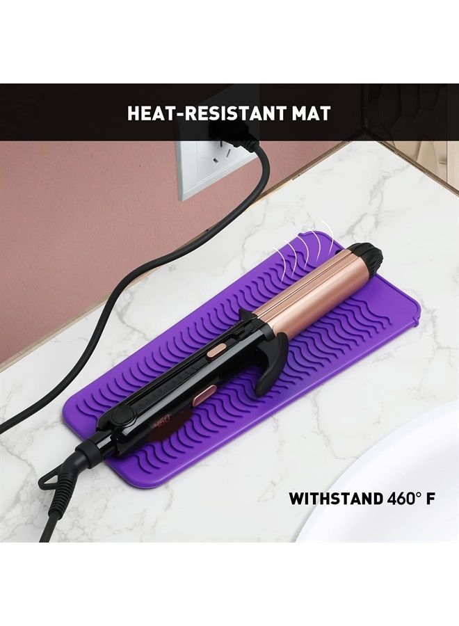 ZAXOP Resistant Silicone Mat Pouch for Flat Iron, Curling Iron,Hot Hair Tools (Purple) - Image 2